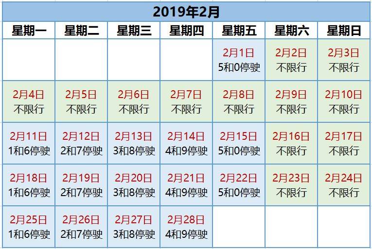 最新限行日历,“最新限行日程表”