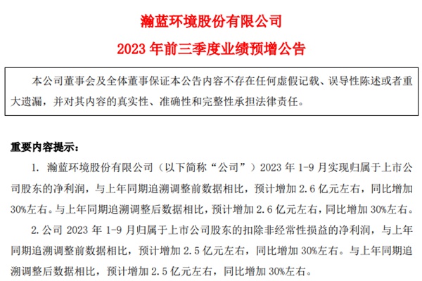 瀚蓝环境最新利好,瀚蓝环境最新喜讯揭晓